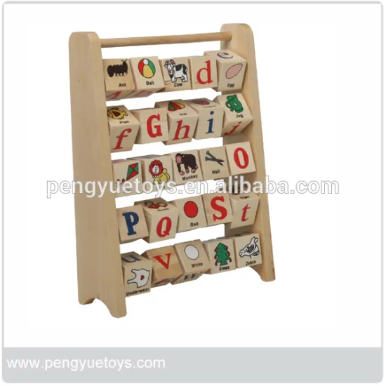 wholesale educational toy wooden alphabet rack for kids
