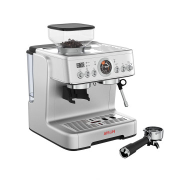 Semi-Automatic Household Stainless Steel 1500W Espresso Coffee Maker with Grinder