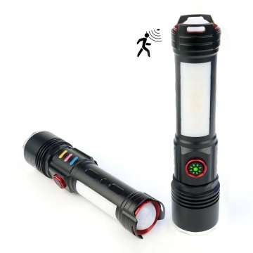 Powerful Rechargeable Aluminum Alloy Zoom Motion Sensor Torch Light with USB-C Charging and 100,000 Lumen Output: A Tactical LED Flashlight