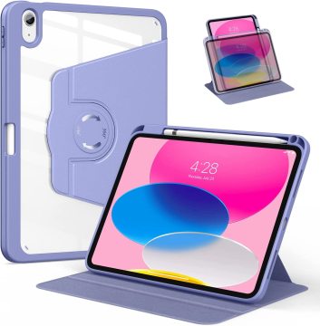 360 Degree Rotating Folio Stand Tablet Cover with Pencil Holder for iPad Mini
