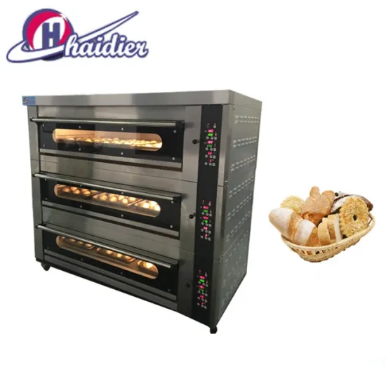 Bakery Equipment Electrical Gas Pizza Oven Deck Oven 3 Layers 9 Trays with Steam