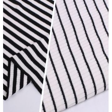 New Zebra Striped Rib Knitted Ployester Spandex Fabrics