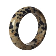 Dalmation Jasper 6T Stone Band Rings for Women Men Healing Chakra Stackable Ring Balance Energy