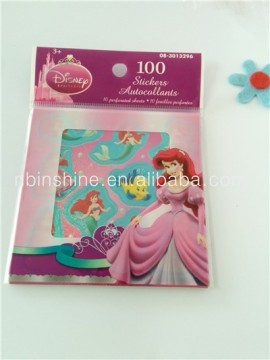 3D hologram sticker , die cut laser paper sticker , free cartoon sticker