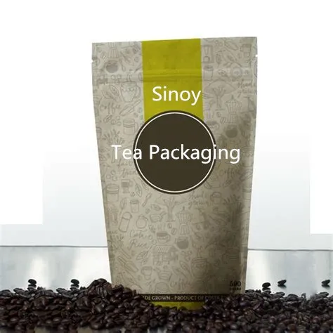Moisture proof green tea resealable ziplock stand up packing bag