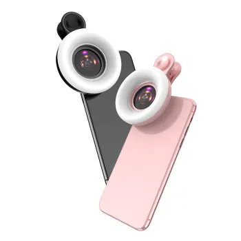 Mobile Phone Ring Light with 15X Macro Lens for Makeup Photography