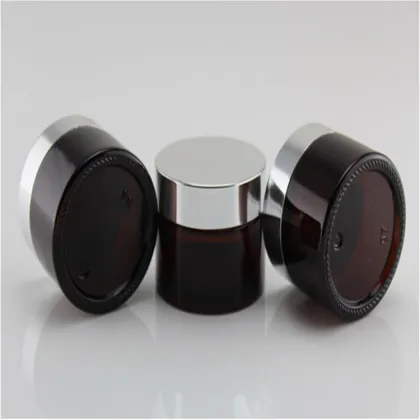 50g Brown Glass Cream Jar for Cosmetics Packaging