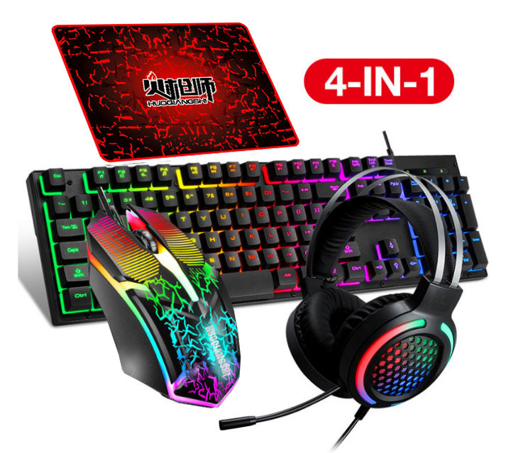 Juego 4 en 1 Teclado / Ratón / Auriculares / Alfombrilla de ratón