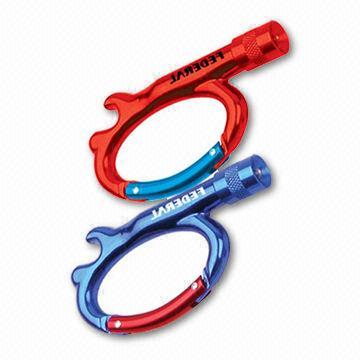 Carabiner, diperbuat daripada aluminium, obor dan cangkuk