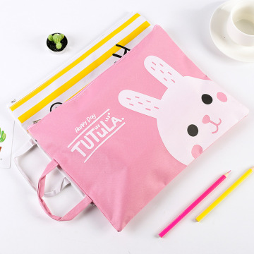 Cartoon Animals Canvas File Bag - Student and Office Use A4 Size