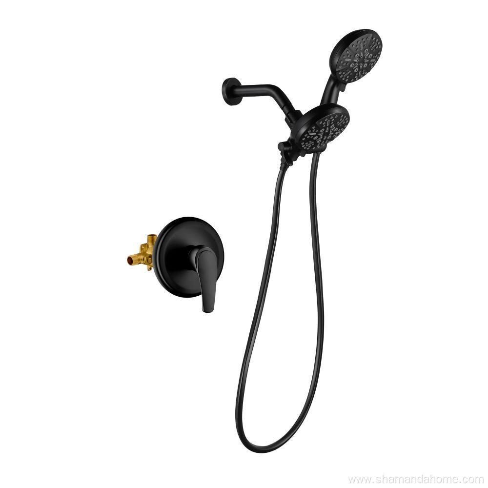 Matte Black Concealed Shower Set with Handheld Shower