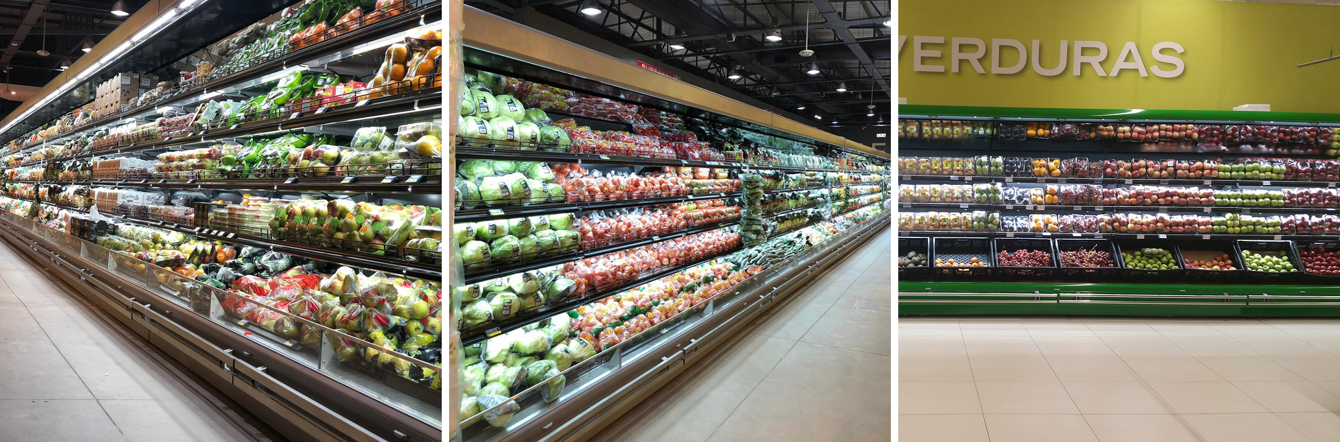 commercial produce display refrigerated cabinet 