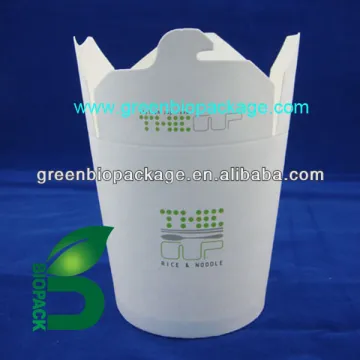 biodegradable PLA coated paper noodle take out boxes