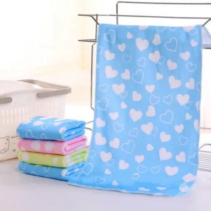 Kids Baby Animal Heart Print Bath Towel Cute Towel Baby Cartoon Absorbent Drying Swimwear Baby Cotton Kids Towels 2020