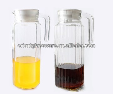 Shanghai popular 1L high hot water octagonal glass jug