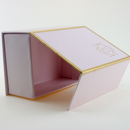 Caja de papel rígido rosa rosa tapa de volteo magnético