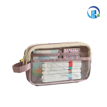 tempat pensil transparan berkapasitas besar