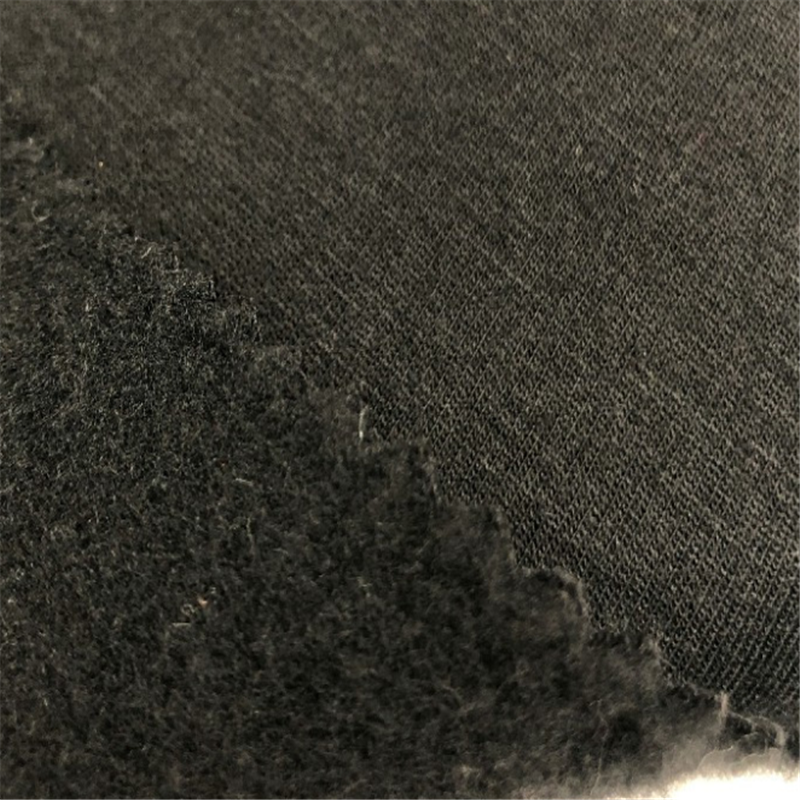 Hot sale TC French Black KnittingTerry Brushed Fabric (2)