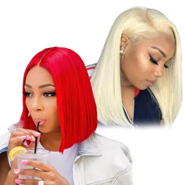 613 blonde 13x4 deep part lace frontal bob wigs brazilian virgin human hair lace frontal short bob wigs 613 blonde bob wig