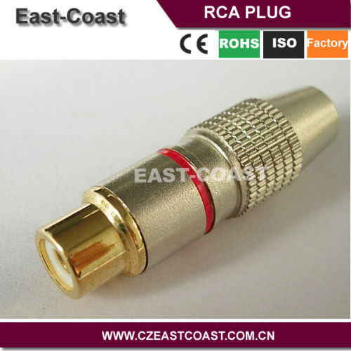 Solder Free Gold Audio Video Adapter Connector RCA Plug