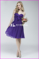 CE1039 gasa púrpura hasta la rodilla 2015 magnífico vestidos de dama de honor