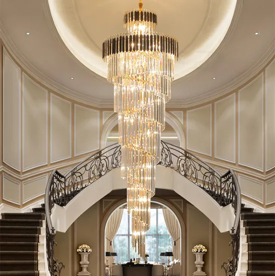 Modern Gold Crystal Chandelier for Large Staircase Villa Decor