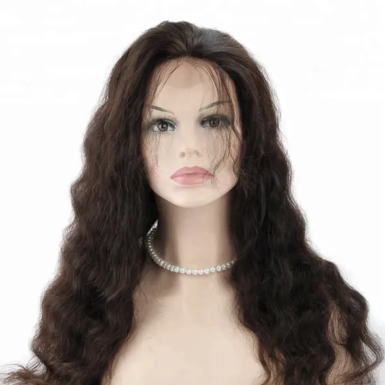 Custom qingdao crochet human hair virgin lace front water wave full lace wig