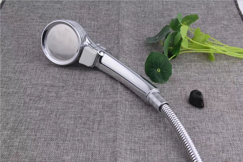 Silver Abs Chromed Plated Bathroom Handheld Shower Head With Button Switch