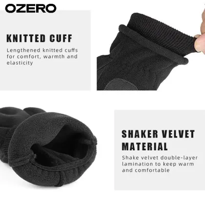 OZERO Custom Wristbands and Cold-Proof Lining Winter Gloves