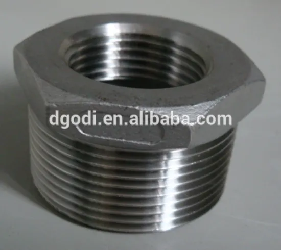 CNC machines inner/outer threaded hex head steel hexagon bushing