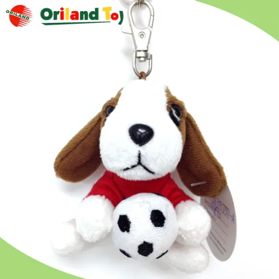 New Style China football dog plush keychain