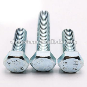 Hexagon head bolts grade8.8 zinc hexagon head bolts