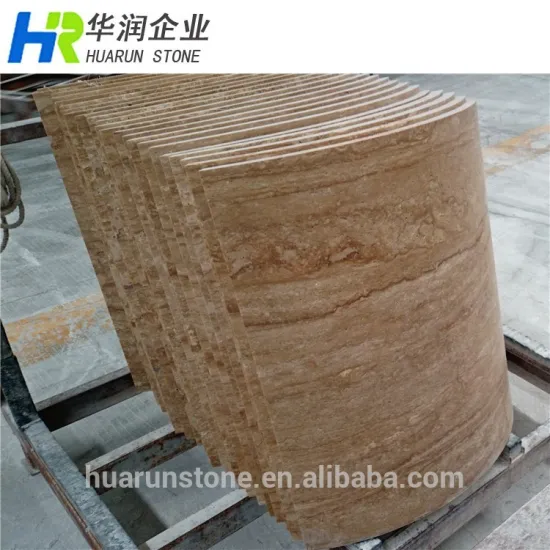 Turkish Beige Travertine Marble Roma Travertine Stone Column Design Panel