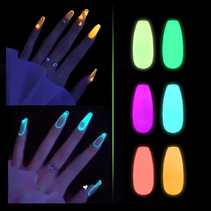 Glow in Dark Fluorescent Gel Polish UV LED Nail Art Kit