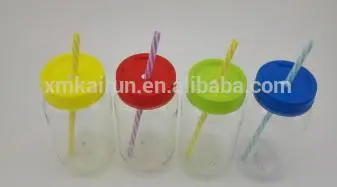 Printable 500ml plastic mason jar/mason jar plastic/mason jar with straw