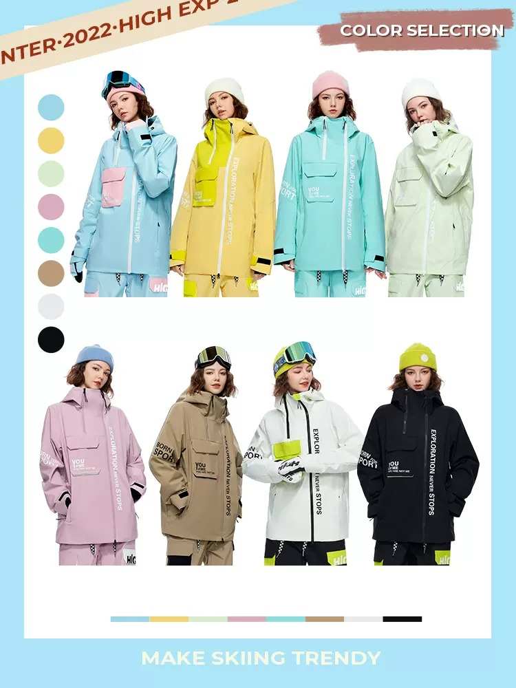 Snowboard clothing women's jacket double board