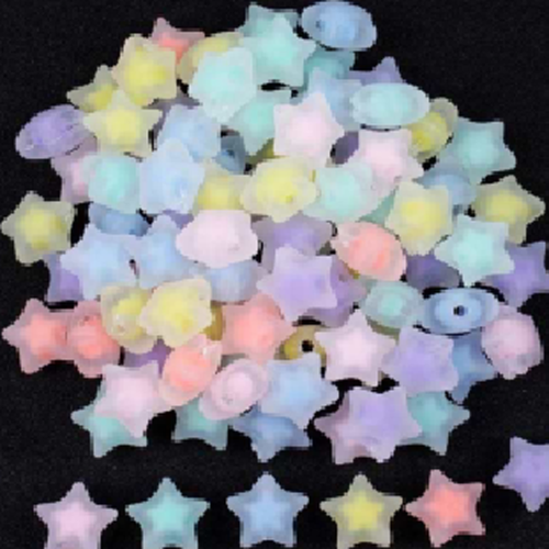 Matte Star Acrylic Beads Resin Loose Bead for DIY Craft Necklace Bracelet Jewelry Finding Supplies