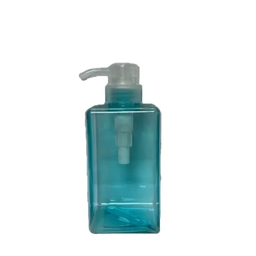 Wholesale Customized 450ml to 650ml PET Plastic Shampoo and Lotion Bottles in Square Shape
