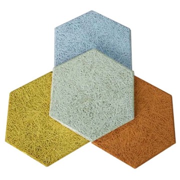 Painéis de parede absorventes de som de lã de madeira para locais comerciais