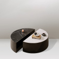 Modern Black and White Marble Coffee Table