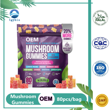Les gommes aux champignons complètes adaptées aux besoins du client par OEM soutiennent le système immunitaire