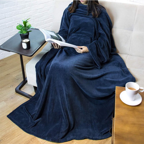 Cobertor de TV de lã com mangas, cobertor de sofá vestível