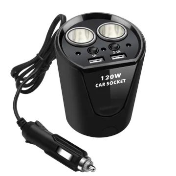 High Power 120W Car Charger with Dual USB 3.1A and 3 Ports Cigarette Lighter Adapter