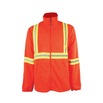 Wholesale 100% polyester Working Polar Fleece Jacket With Reflective Tape