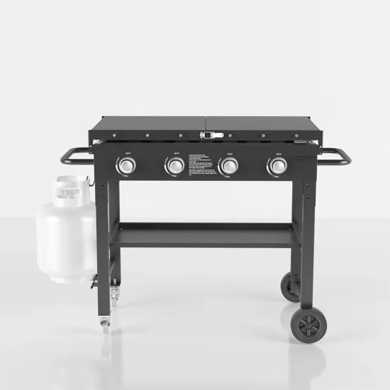 Factory Direct Outdoor Portable Outdoor Park Barbecue 4 Burners Stainless Steel BBQ Griddle Gas Grill Travel and Party