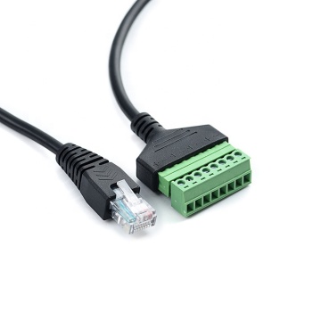 RJ45 Male Plug to 8 Pin Screw Terminal Block Connector Adapter Cable for CCTV/DVR