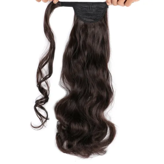 Cheap price Wrap Around Long Straight Ombre Pony Tail Hair Extension Synthetic Fiber