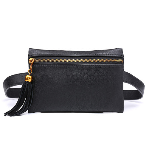 2019 Women Fashion Fanny Pack PU Leather Black