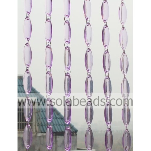 Garniture de rideau de perles en cristal en plastique chaud 6 * 14 * 38MM