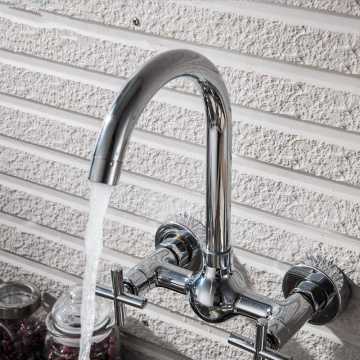 3 Hole Kitchen Faucet Wall Mounted Sink Taps